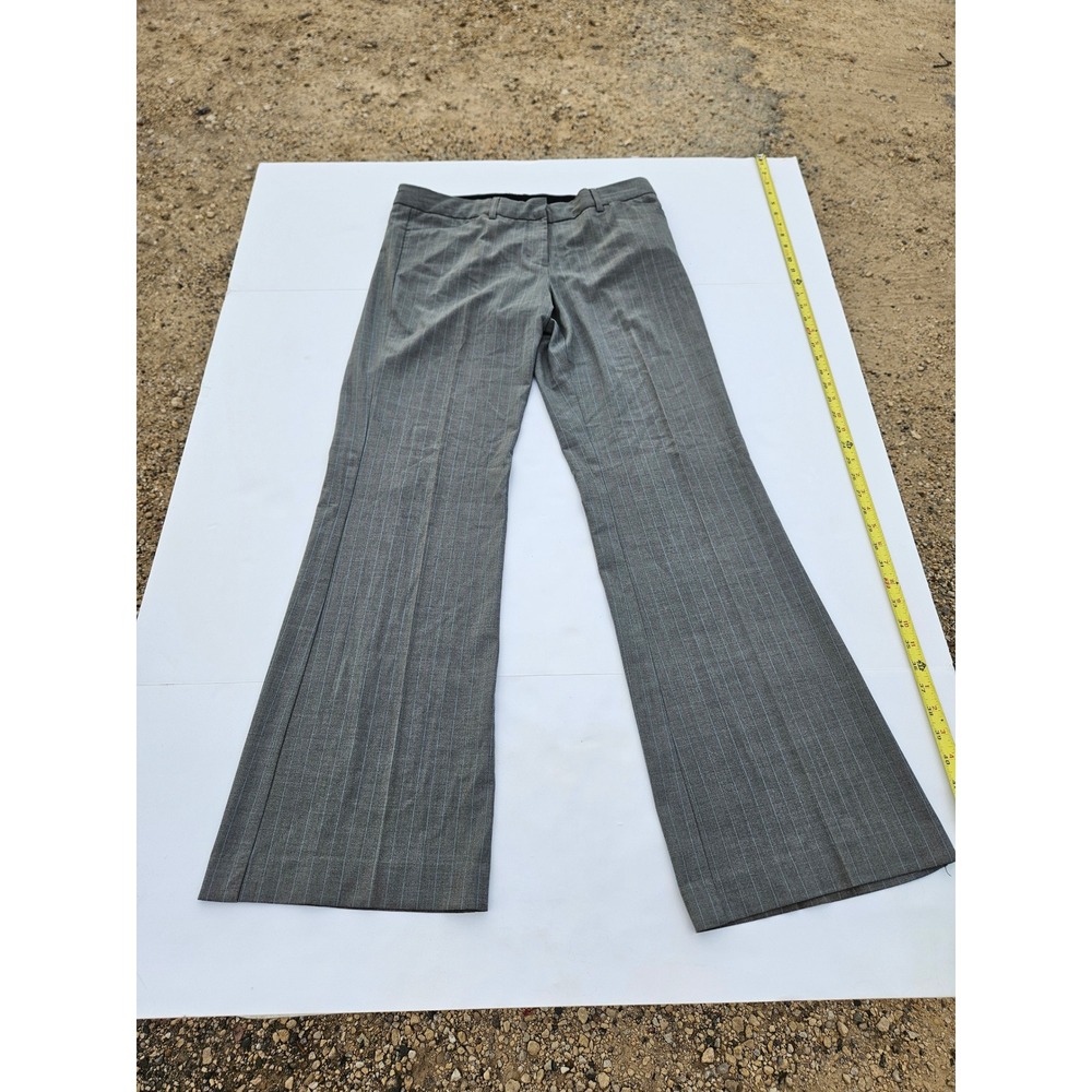 Express Design Studio Editor Gray Blue Pinstripe Wide Leg Dress Pants Womens 8